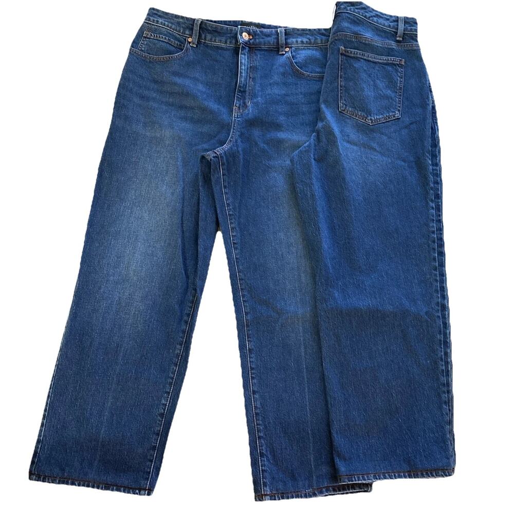 Talbots Womens High‎ Waist Relaxed Jeans Sz 12 34x26.5 Modified Blue Stretch